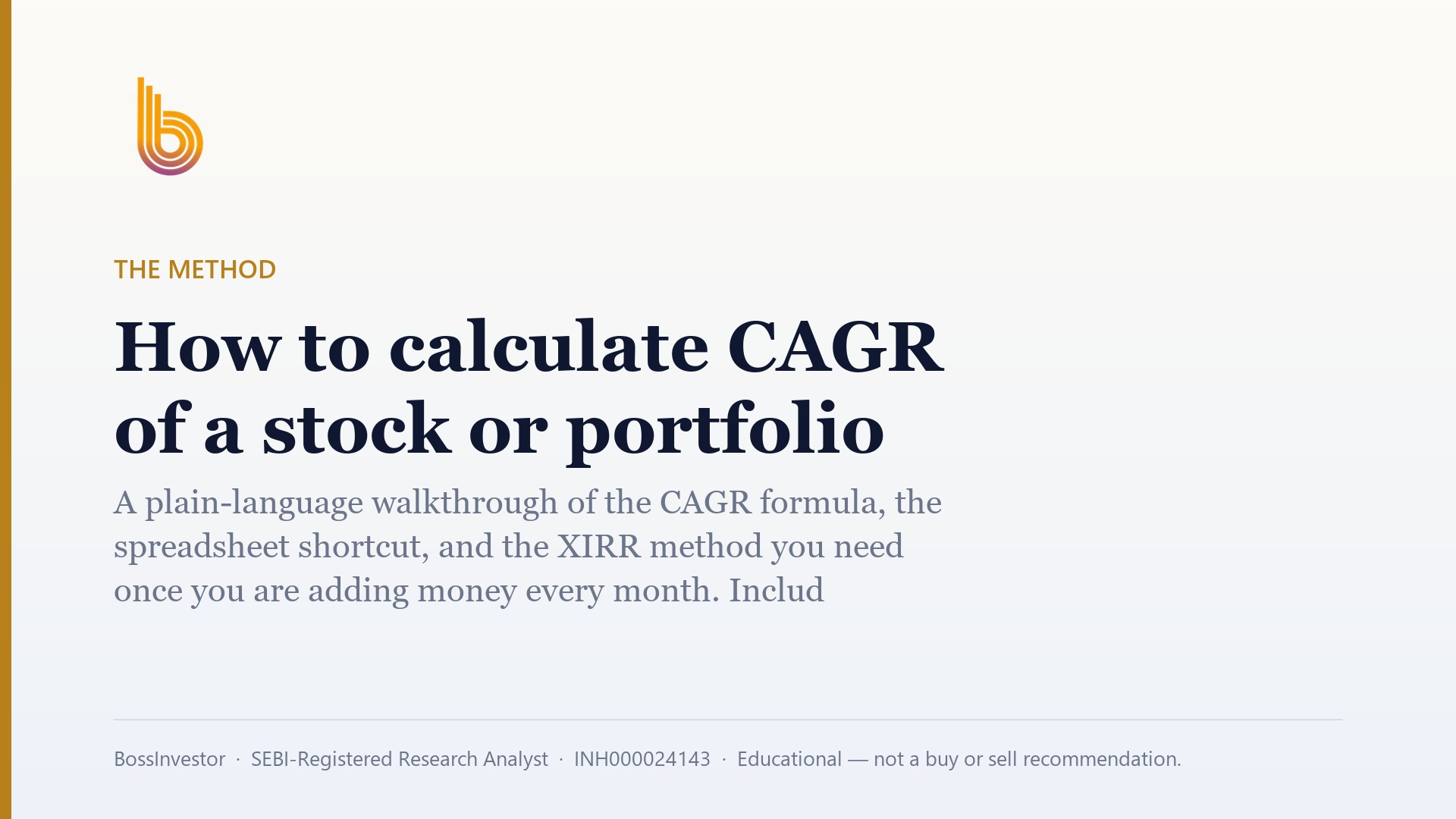 How to calculate CAGR of a stock or portfolio