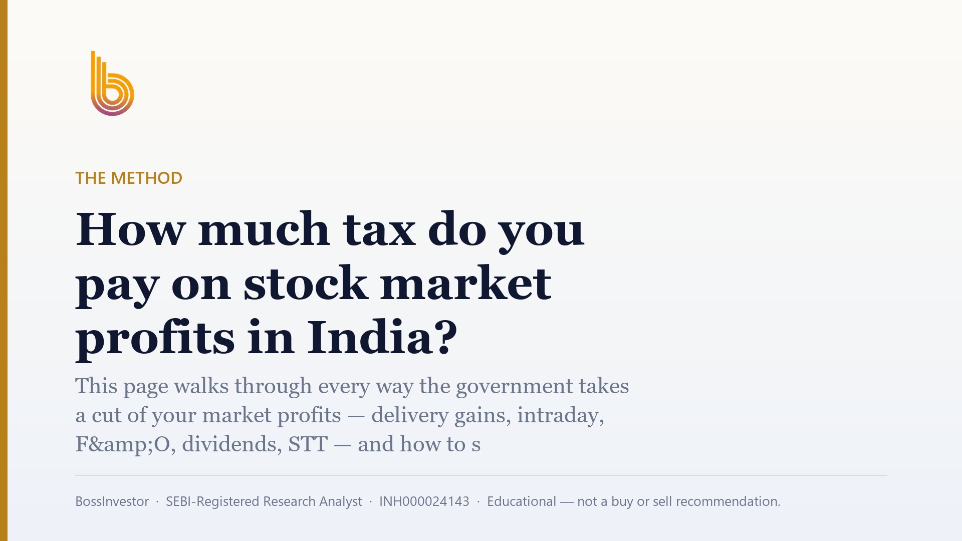How much tax do you pay on stock market profits in India?