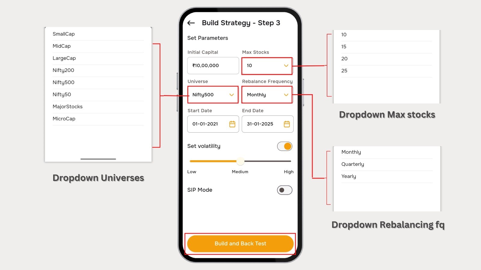 Set Parameters Screen