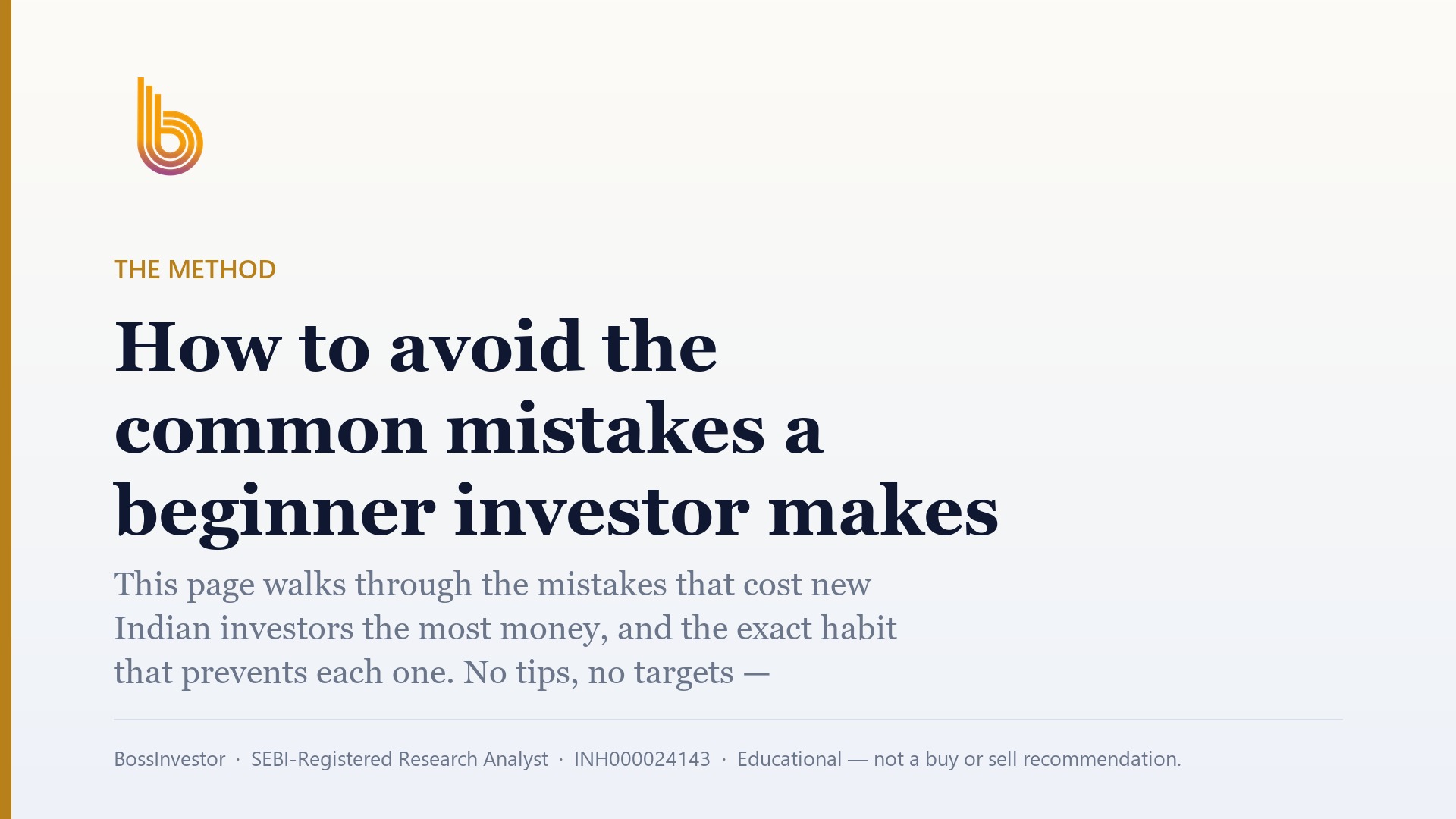 How to avoid the common mistakes a beginner investor makes