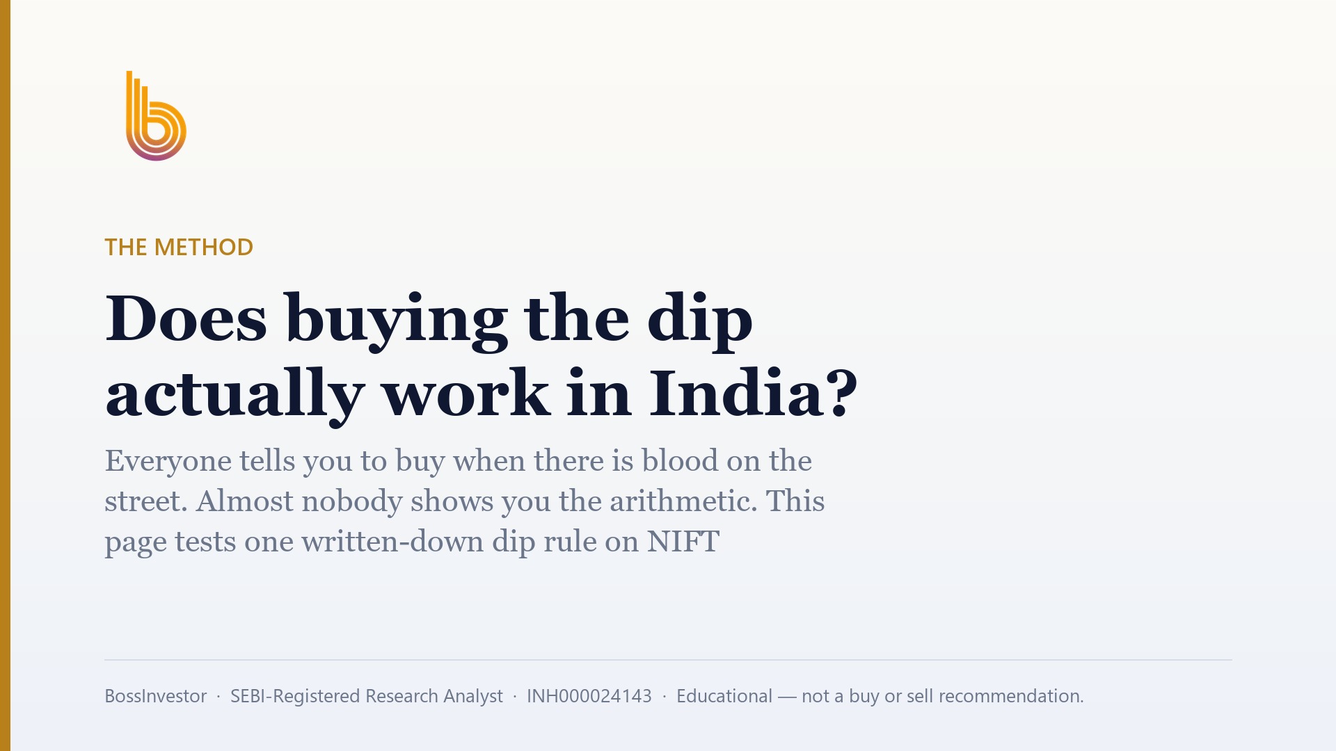 Does buying the dip actually work in India?