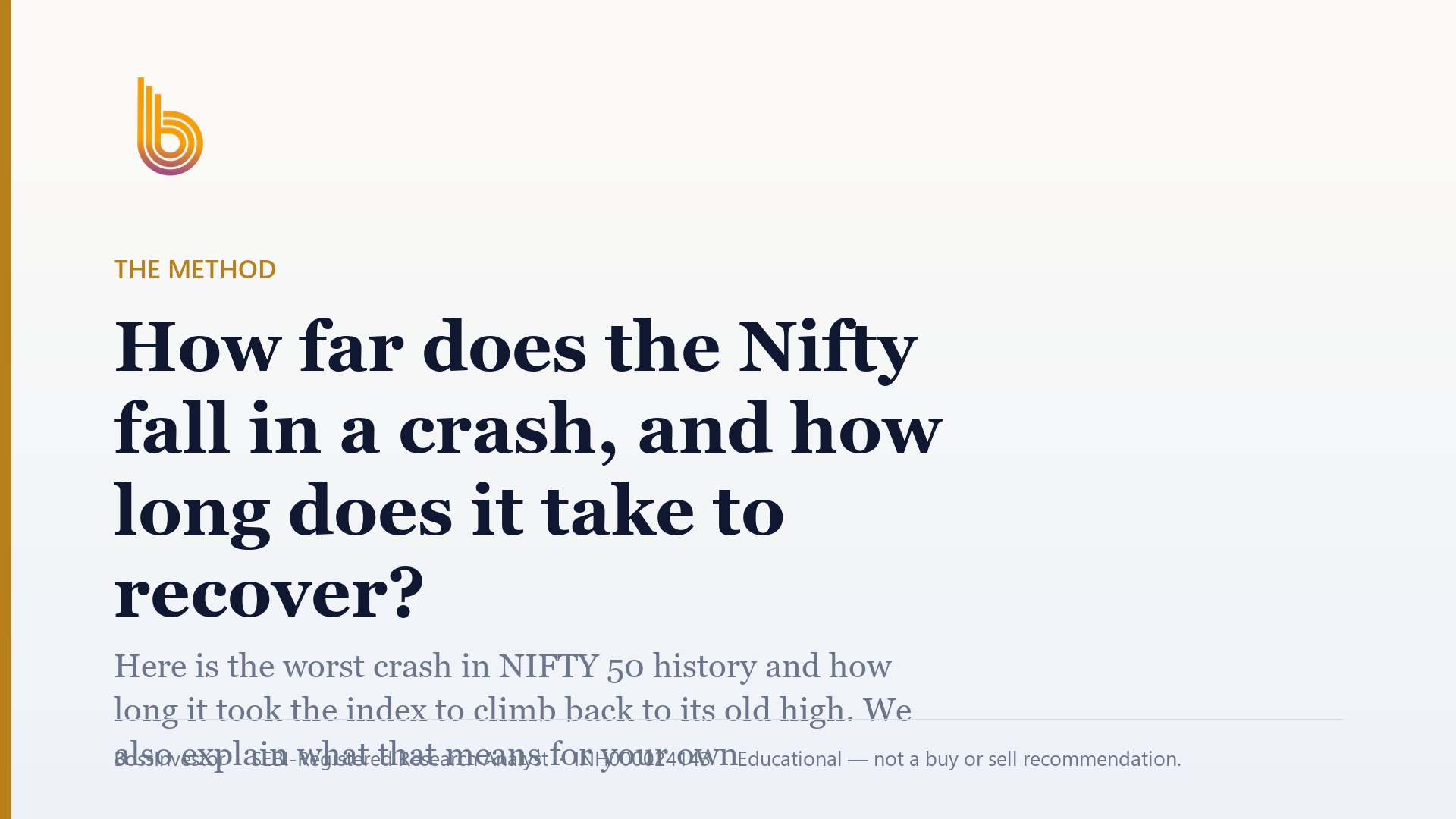 How far does the Nifty fall in a crash, and how long does it take to recover?