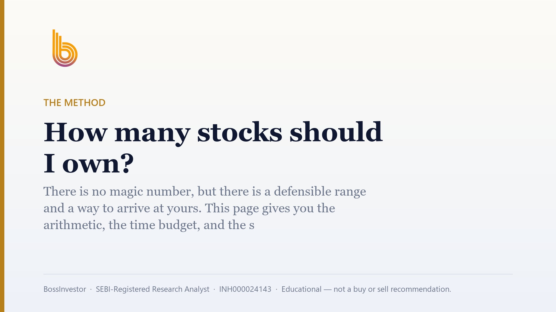 How many stocks should I own?