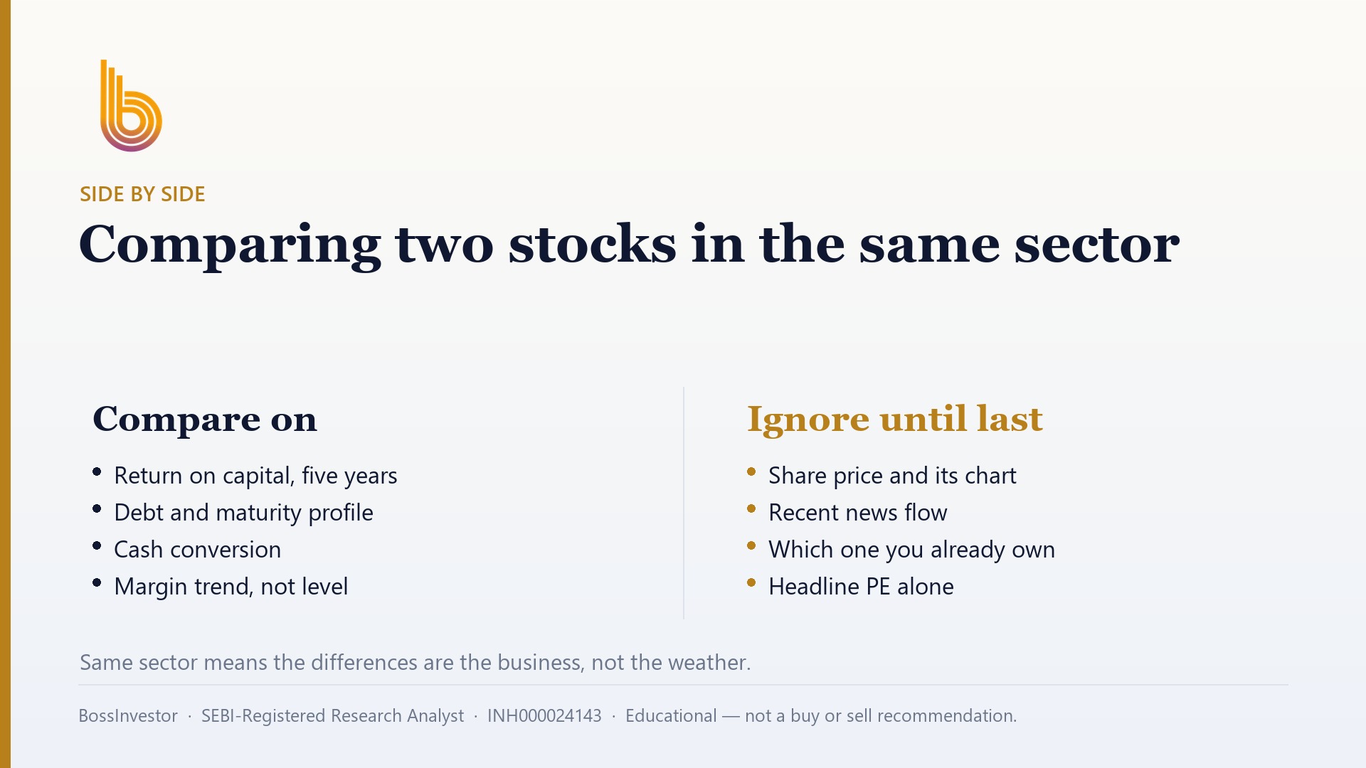 How Do You Compare Two Stocks In The Same Sector?