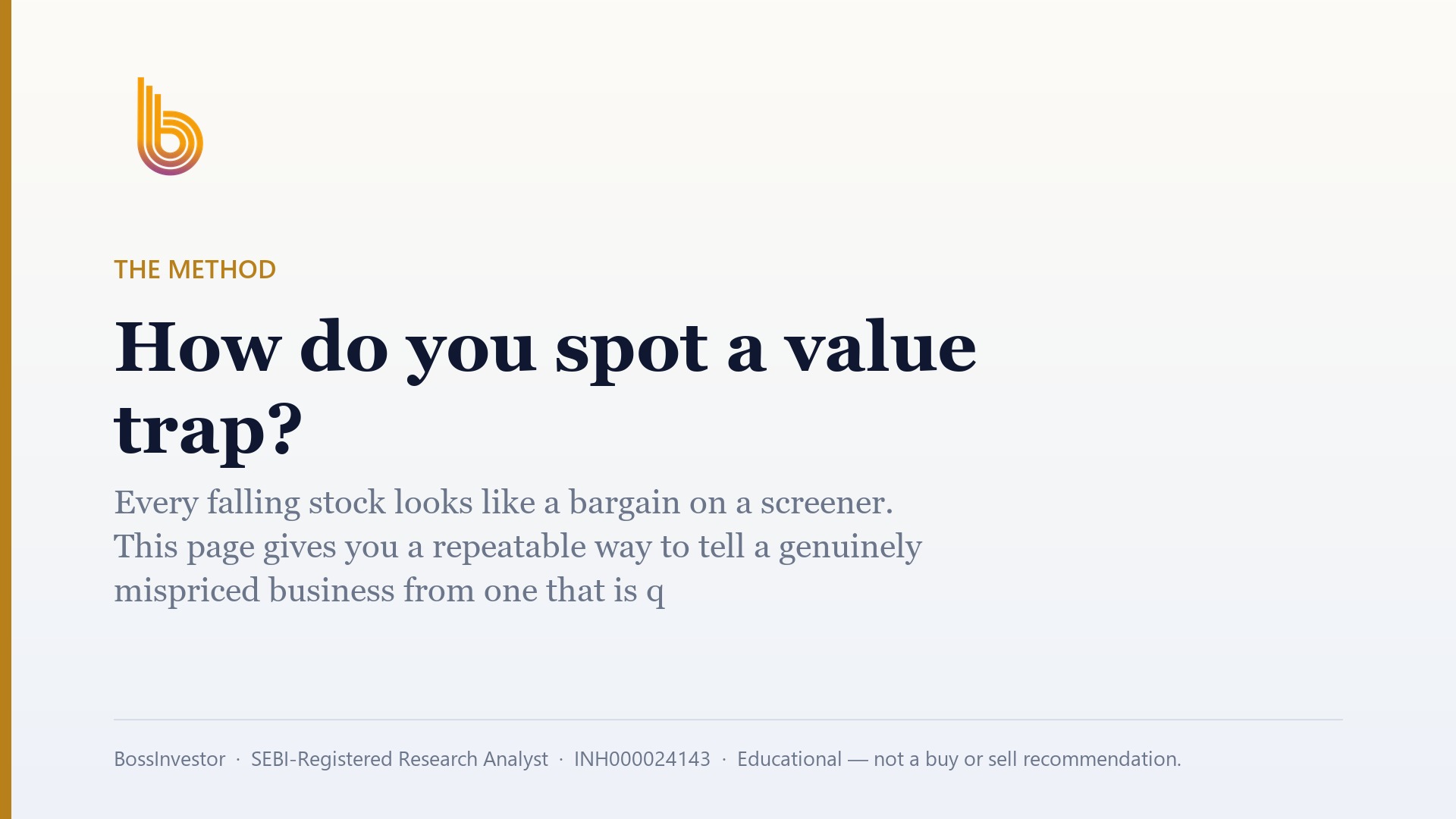 How do you spot a value trap?