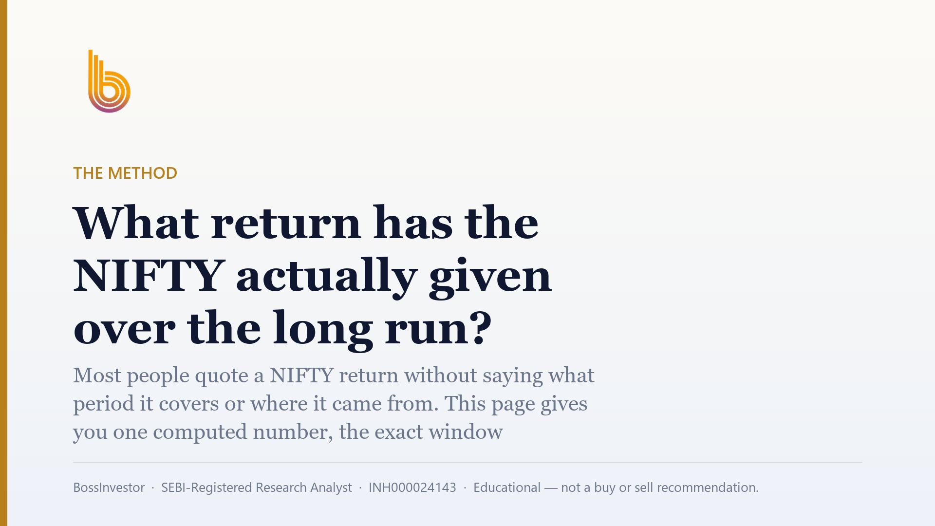 What return has the Nifty actually given over the long run?